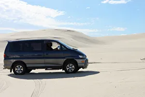Sand Dune Prints: Mitsubishi Delica Space Gear V6 1996 in sand dunes New South Wales Australia