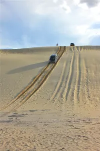 Sand Dune Prints: Mitsubishi Delica Space Gear V6 1996 in sand dunes New South Wales Australia