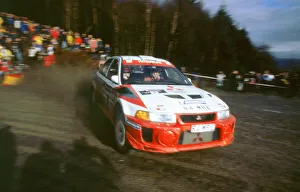 Cornering Prints: Mitsubishi Lancer Evo, Richard Burns, winner 1998 Network Q