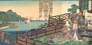 Nagasaki Japan Prints: Mitsuuji in the Maruyama Pleasure District of Nagasaki (Nagasaki dejima), 3rd m