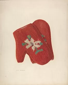 Watercolour And Graphite On Paperboard Collection: Mittens, 1935 / 1942. Creator: Archie Thompson