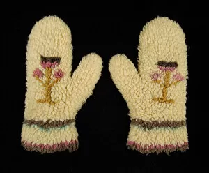 Images Dated 1st March 2021: Mittens, American, 1840-60. Creator: Unknown