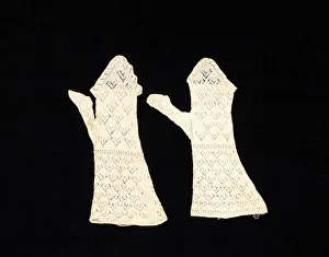 Crocheted Prints: Mitts, American, 1830-35. Creator: Unknown