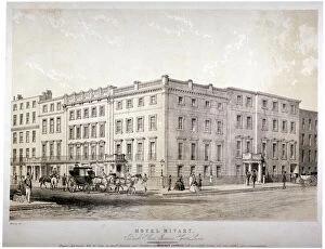 Horse Drawn Vehicle Gallery: Mivarts Hotel, Brook Street, near Grosvenor Square, Westminster, London, c1850