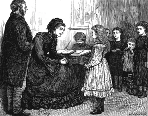 Mixed Sunday School class in a poor district of London, 1873 Mixed Sunday School class in a poor district of London, 1873