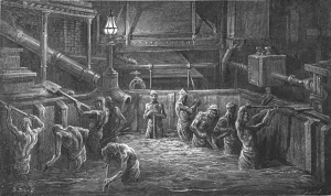 Teamwork Gallery: Mixing the Malt, 1872. Creator: Gustave Doré