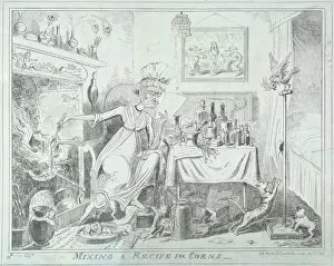 Brewing Gallery: Mixing a recipe for corns, 1835. Artist: George Cruikshank