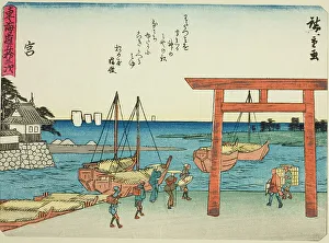 Tokaido Prints: Miya, from the series Fifty-three Stations of the Tokaido (Tokaido gojusan tsugi)