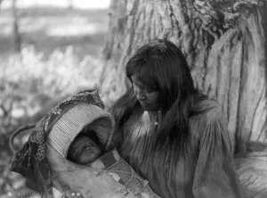Apache Prints: Mizheh and babe, c1906. Creator: Edward Sheriff Curtis