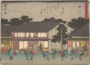 Reisho Tokaido Gallery: Mizukuchi, ca. 1838. ca. 1838. Creator: Ando Hiroshige