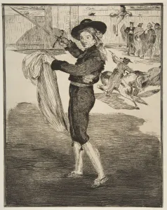 Bullring Prints: Mlle. Victorine in the Costume of an Espada, 1862. Creator: Edouard Manet