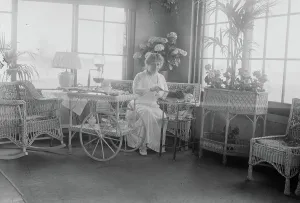 Wicker Prints: Mme. Gadski, Bay Shore, 1915. Creator: Bain News Service