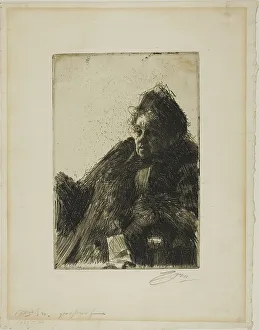 Anxious Prints: Mme Simon II, 1891. Creator: Anders Leonard Zorn
