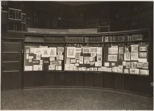 The Mnemosyne Atlas at the Reading room of the Kunstwissenschaftliche Bibliothek Warburg, 1927