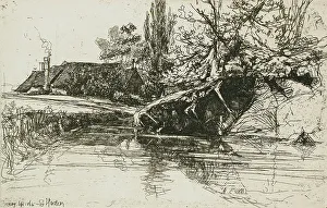Etching And Drypoint Prints: The Moat House, 1865. Creator: Francis Seymour Haden