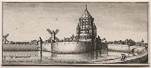 1607 1677 Prints: Moated Town Gate, 1676. Creator: Wenceslaus Hollar (Bohemian, 1607-1677)
