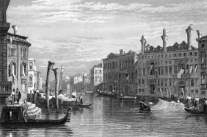 Mocenigo Palace, Venice, 19th century. Artist: R Wallis
