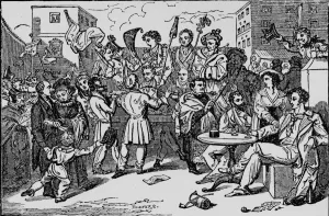 Adam Charles Black Prints: A Mock Election in the Kings Bench Prison, c1828, (1912). Artist: Bonner