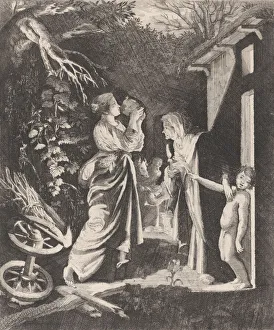 Bernardino Collection: The Mocking of Ceres: a nocturnal scene with Ceres drinking from a jug of water given to