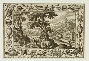 Adriaen Collaert Gallery: The Mocking Children Cursed by Elijah and Eaten by the She-Bear, from Landscapes with