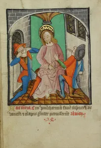 Illumination Painting Prints: The Mocking of Christ, about 1480-1490. Creator: Unknown