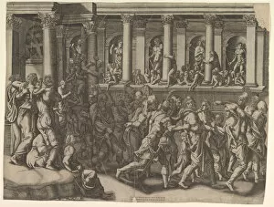 Public Collection: The Mocking of the Prisoners, ca. 1540. Creator: Giorgio Ghisi