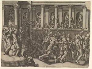 Giulio Prints: The Mocking of the Prisoners, ca. 1540. Creator: Giorgio Ghisi