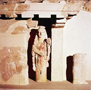 Acropolis Of Athens Collection: Model of ancient Temple of Athena, 6th century BC