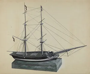 Model Gallery: Model Brig, c. 1937. Creator: William Kerby