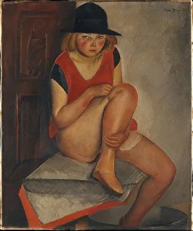 Undergarments Prints: The Model, ca 1926. Artist: Grigoriev, Boris Dmitryevich (1886-1939)