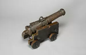 Gun Carriage Collection: Model Field Cannon with Carriage, Austria, 1693. Creator: Unknown