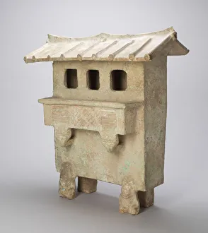 Farm Building Prints: Model of a Grain Storehouse, Eastern Han dynasty (A. D. 25-220). Creator: Unknown