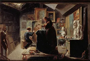 Model posing, c1838. Creator: Achille Deveria