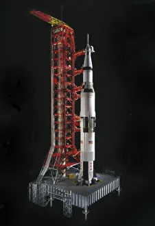 Rocket Prints: Model, Rocket, Saturn V, 1975. Creator: David P. Gianakos