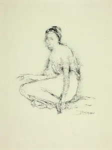 Model Seated on Floor, c. 1893. Creator: Thomas Robert Way