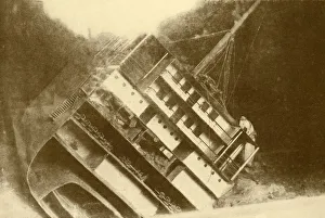Shipping Line Gallery: Model Showing The Laurentic As She Originally Lay, 120 Feet Below The Surface, c1930