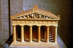 Aegina Prints: Model of the Temple of Aphaia at the Isle of Aegina, Greece, built c500-c480 BC