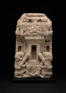 Model of a Temple with Guardians, 14th/15th century. Creator: Unknown Model of a Temple with Guardians, 14th/15th century. Creator: Unknown
