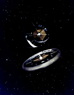 Images Dated 22nd October 2021: Model of the torus colony, c1970s. Creator: NASA