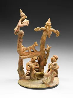 Model of a Tree-Climbing Ritual, A. D. 100 / 800. Creator: Unknown
