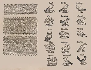 Stork Prints: Modelbuch aller Art Nehens vn Stickens, 1535. Creator: Christian Egenolff