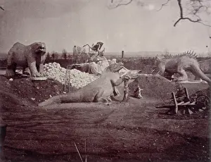 Delamotte Prints: Models of Extinct Animals, Crystal Palace