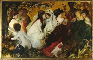 Hans 1840 1884 Gallery: Modern Amoretti, Triptych, right panel, 1868. Creator: Makart, Hans (1840-1884)