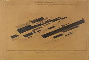 Malevich Prints: Modern buildings, 1923-1924. Artist: Malevich, Kasimir Severinovich (1878-1935)