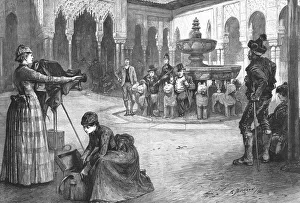 Modern Goths'; Amateur Photographers at work in the Court of Lions, in the Alhambra, Granada, 18 Creator: Edwin Buckman. Modern Goths'; Amateur Photographers at work in the Court of Lions, in the Alhambra