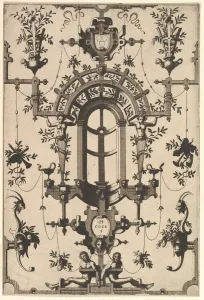 Modern Grotesque with Strapwork, 1554. Creator: Johannes van Doetecum I Modern Grotesque with Strapwork, 1554. Creator: Johannes van Doetecum I