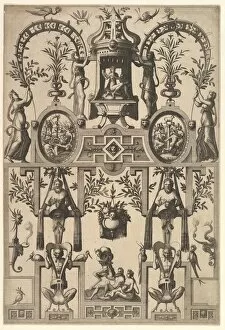 Doetechum Gallery: Modern Grotesque with Strapwork, 1557. Creator: Johannes van Doetecum I