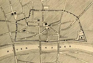 South Bank Prints: Part of Modern London, Showing the Ancient Wall, 1897. Creator: Unknown