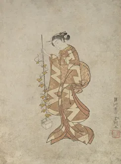 Poetess Prints: Modern Representation of the Poetess Kaga no Chiyo, ca. 1765. ca. 1765
