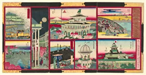 Cherry Trees Collection: Eight Modern Views of Famous Places in Tokyo of Great Japan (Dai Nippon Tokyo kaika)